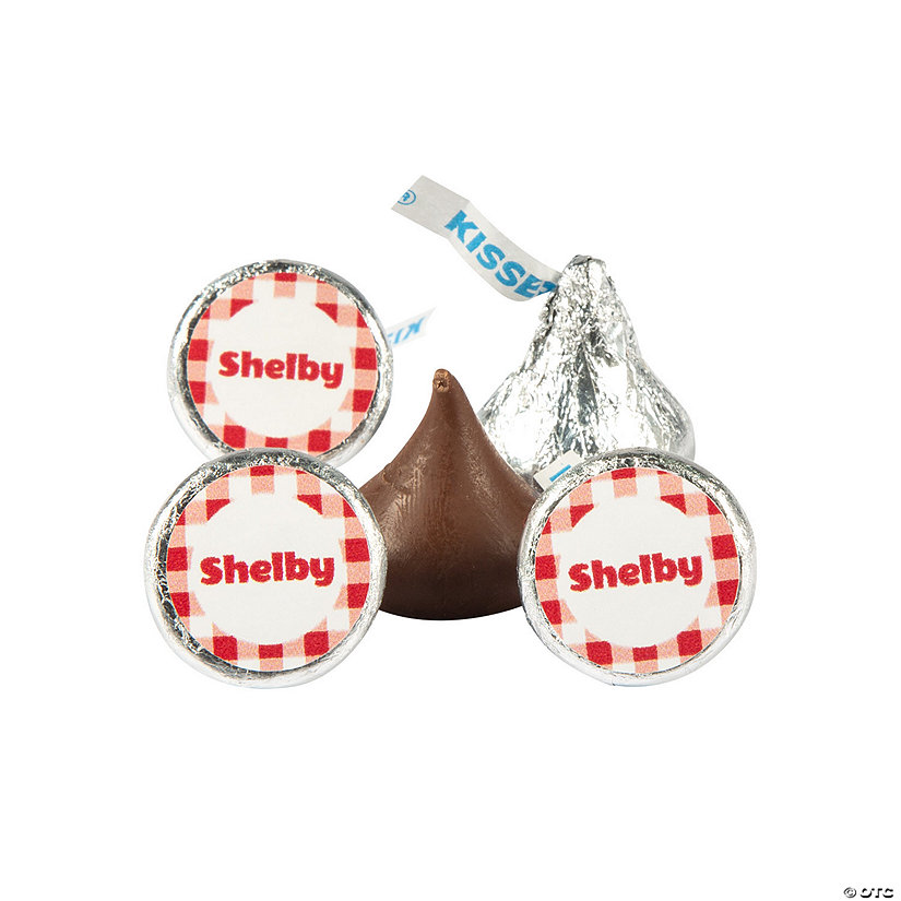 Personalized Gingham Plaid Hershey&#8217;s<sup>&#174;</sup> Kisses<sup>&#174;</sup> Stickers - 60 Pc. Image Thumbnail