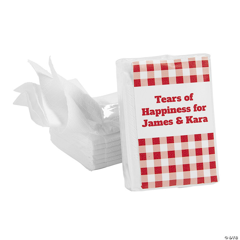 Personalized Gingham Tissue Packs - 10 Pc. Image Thumbnail