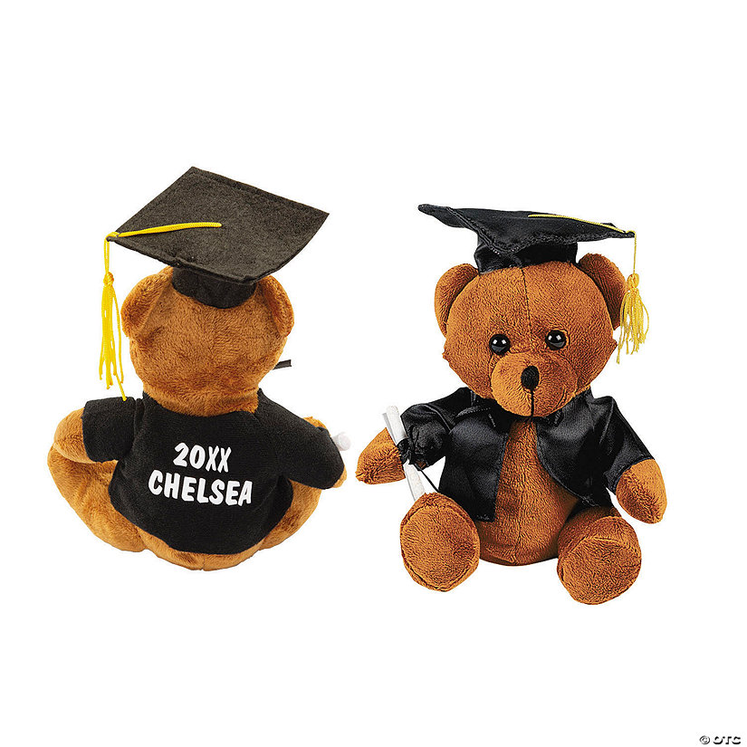 Personalized Graduation Stuffed Bear - Black Image