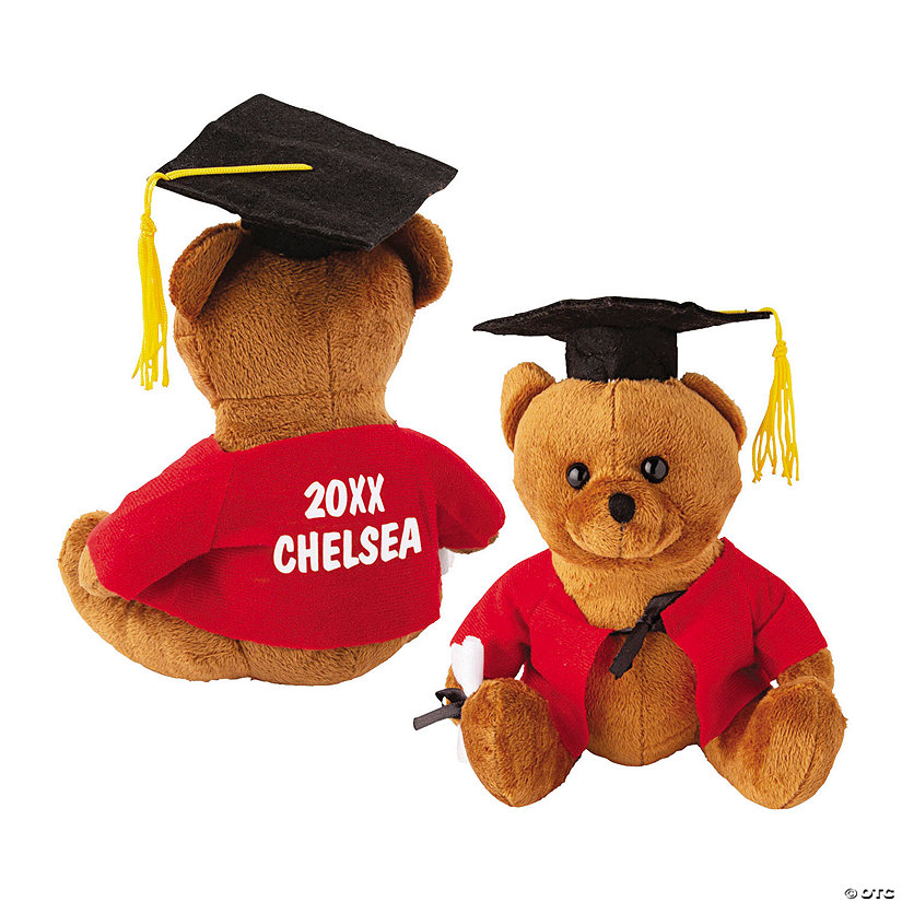 Personalized Graduation Stuffed Bear - Red Image