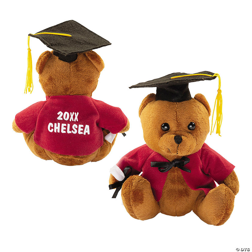 Personalized Graduation Stuffed Bear with Burgundy Shirt Image