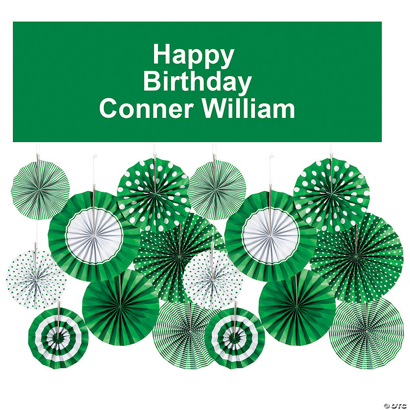 Personalized Green Banner & Hanging Decoration Kit - 17 Pc. Image Thumbnail
