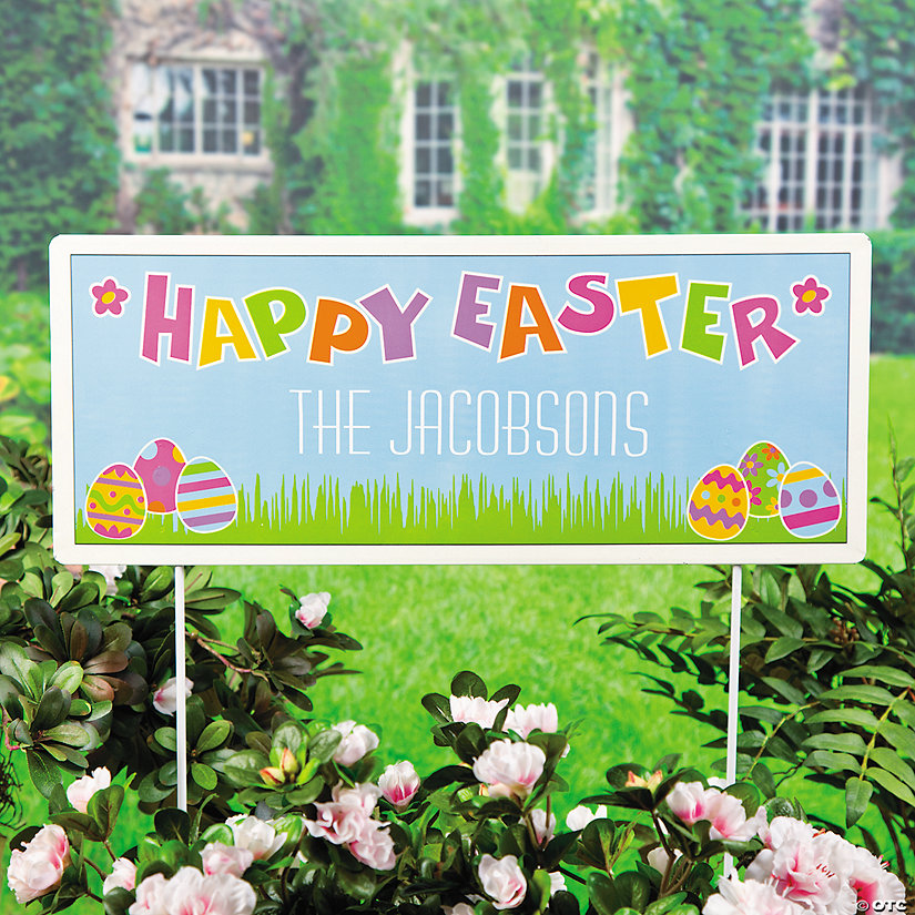 Personalized Happy Easter Yard Sign Image