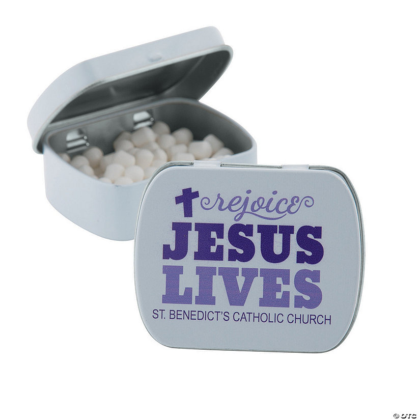 Personalized He Lives Mint Tins - 24 Pc. Image