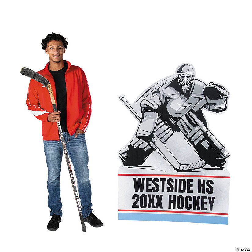 Personalized Hockey Cardboard Cutout Stand-Up Image Thumbnail