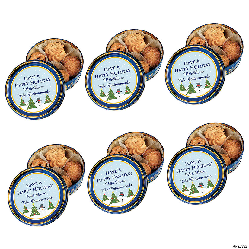 Personalized Holiday Cookie Tins - 6 Pc. Image