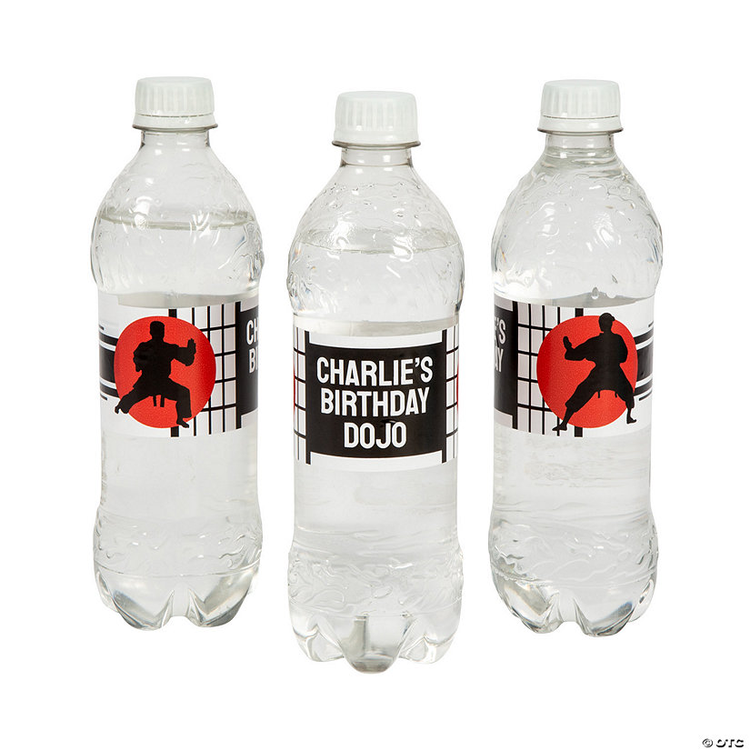 Personalized Karate Water Bottle Labels - 25 Pc. Image Thumbnail