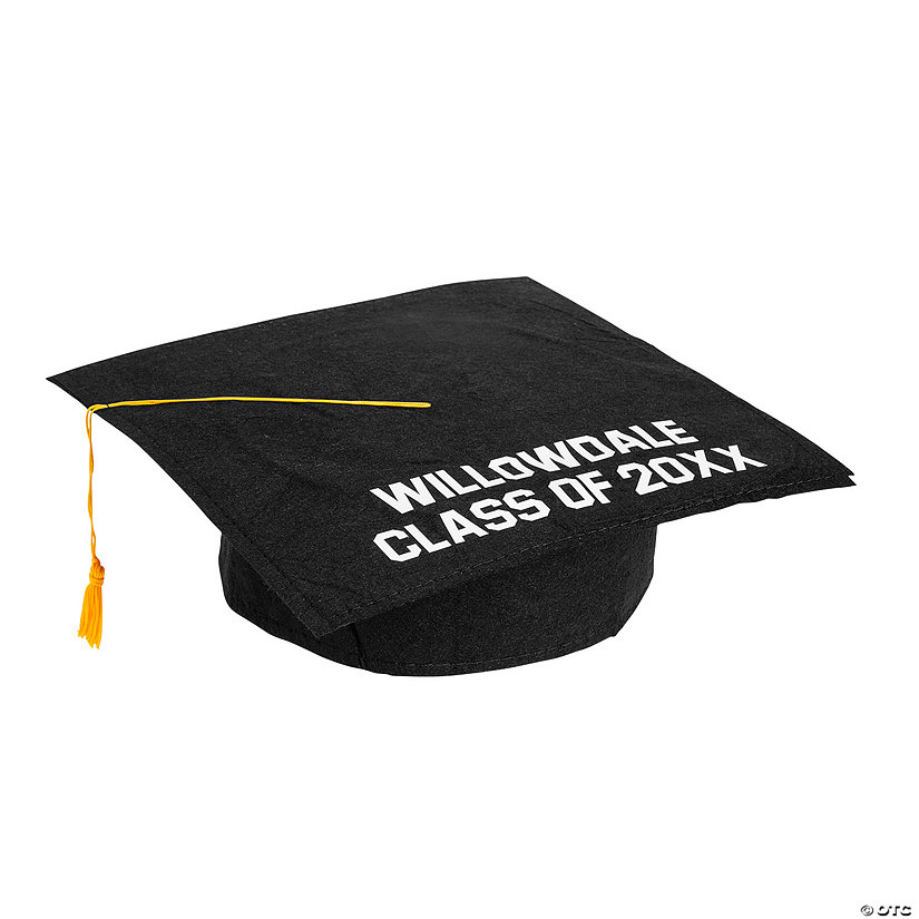 Personalized Kids Black Felt Graduation Caps - 12 Pc. Image Thumbnail