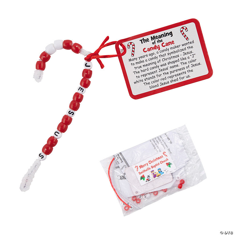 Personalized Meaning of the Candy Cane Religious Christmas Ornament Craft Kit - Makes 24 Image