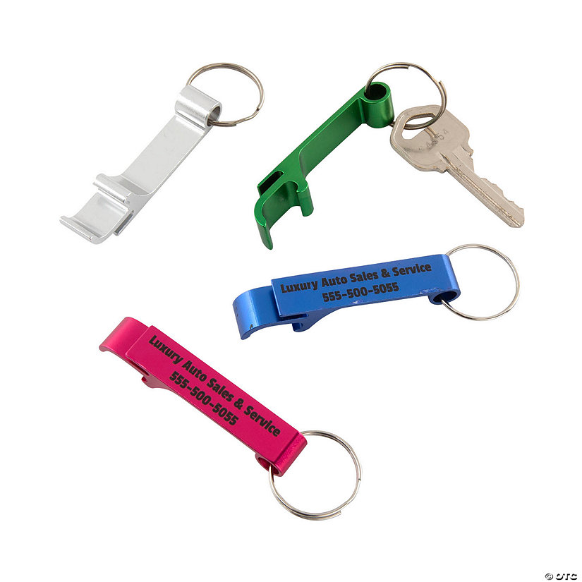 Personalized Metal Bottle Opener Keychains - 24 Pc. Image Thumbnail