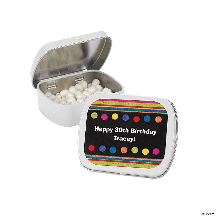 Personalized Milestone Birthday Mint Tins - 24 Pc. Image