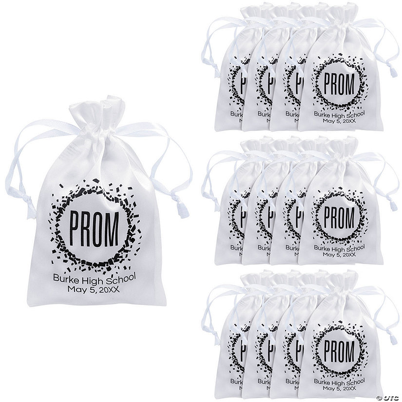 Personalized Mini Prom Drawstring Favor Bags - 24 Pc. Image Thumbnail