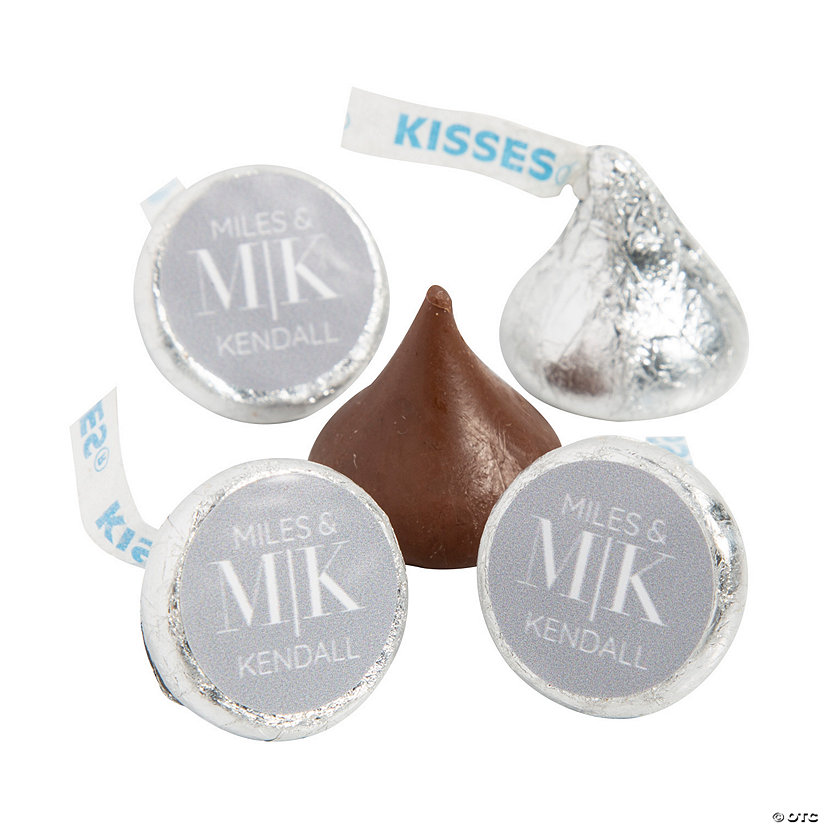Personalized Modern Initials Hershey&#8217;s<sup>&#174;</sup> Kisses<sup>&#174;</sup> Stickers - 60 Pc. Image