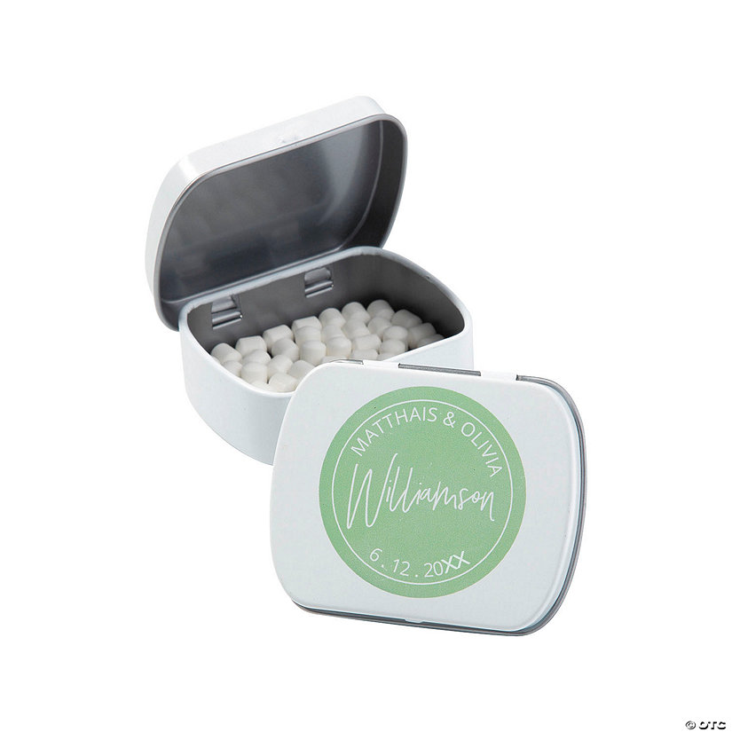 Personalized Modern Last Name Mint Tins - 24 Pc. Image