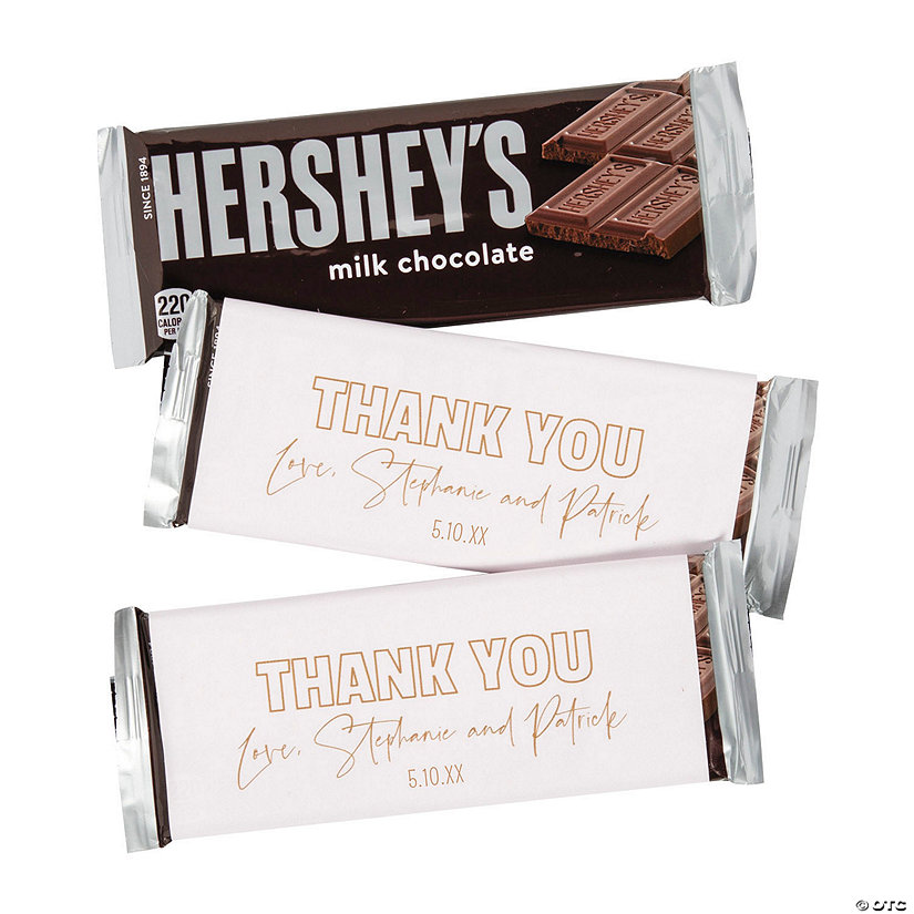 Personalized Modern Thank You Candy Bar Labels - 12 Pc. Image Thumbnail
