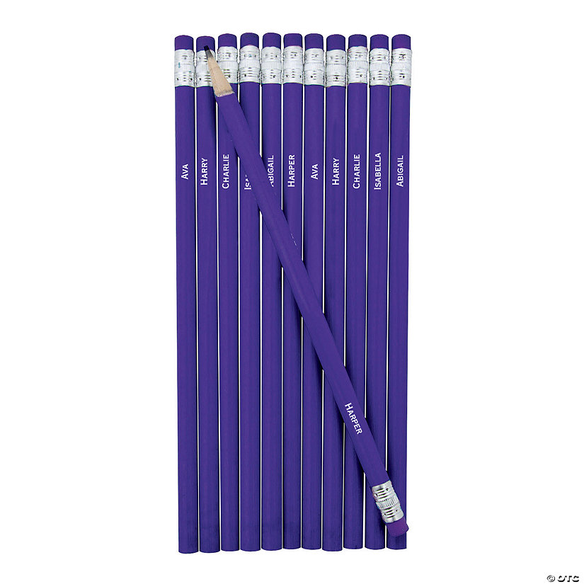 Personalized Multi Name Purple Pencils - 24 Pc. Image Thumbnail