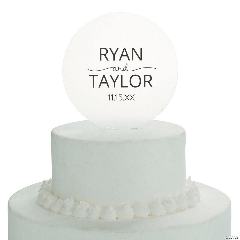 Personalized Names Clear Cake Topper Image Thumbnail