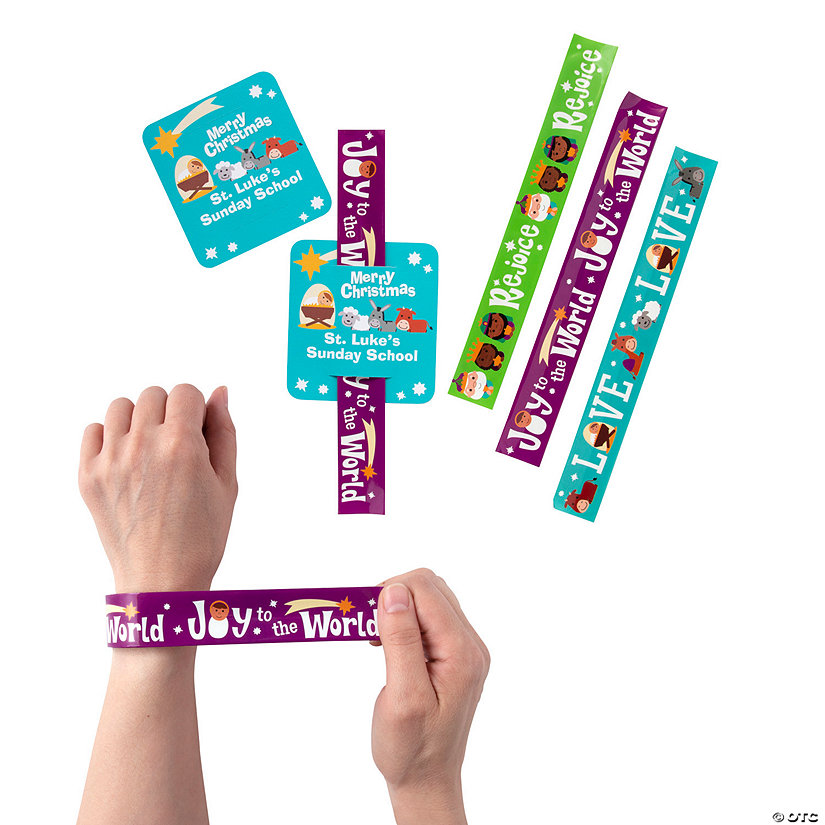 Personalized Nativity Slap Bracelets with Card - 24 Pc. Image