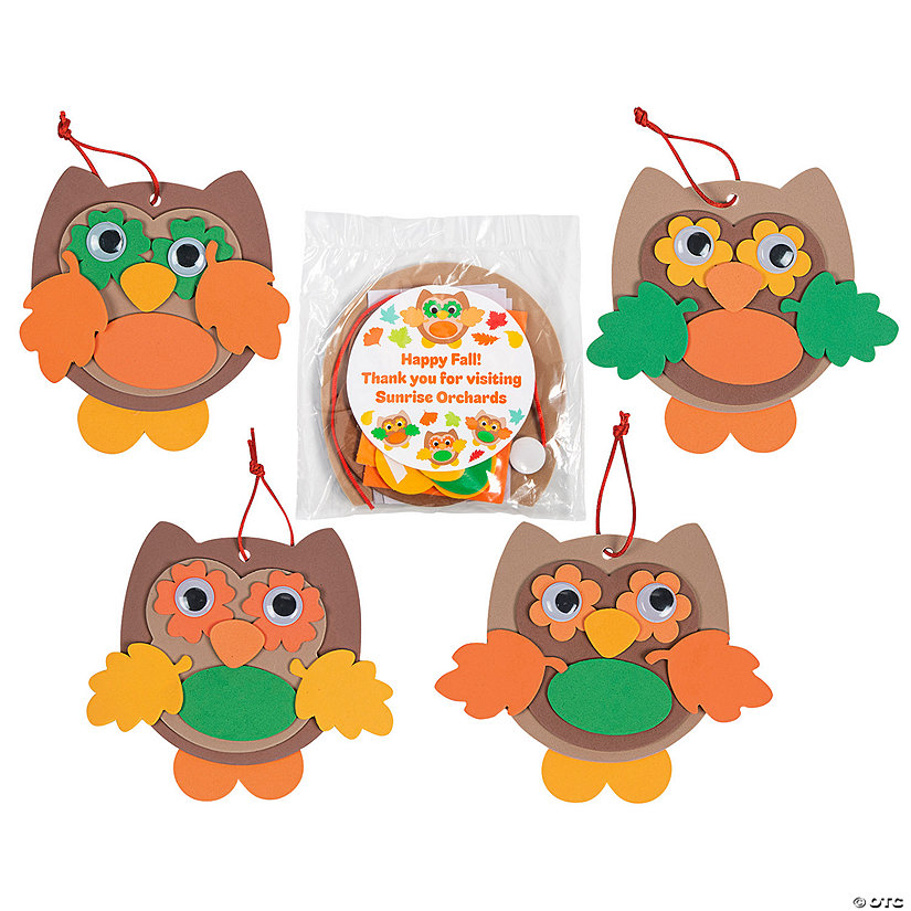 Personalized Owl Ornament Craft Kit Handouts - Makes 12 Image Thumbnail