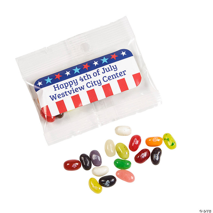 Personalized Patriotic Jelly Belly<sup>&#174;</sup> Clear Fun Packs - 24 Pc. Image Thumbnail