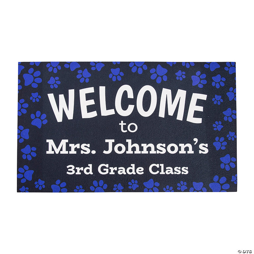 Personalized Paw Print Classroom Doormat Image Thumbnail