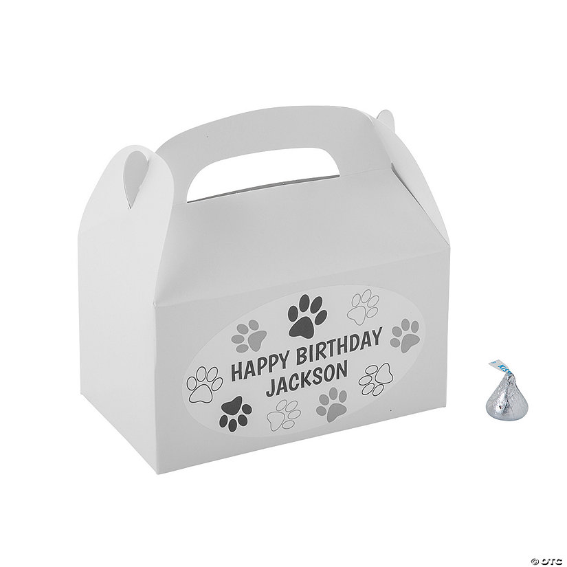 Personalized Paw Print Party Favor Boxes - 12 Pc. Image Thumbnail