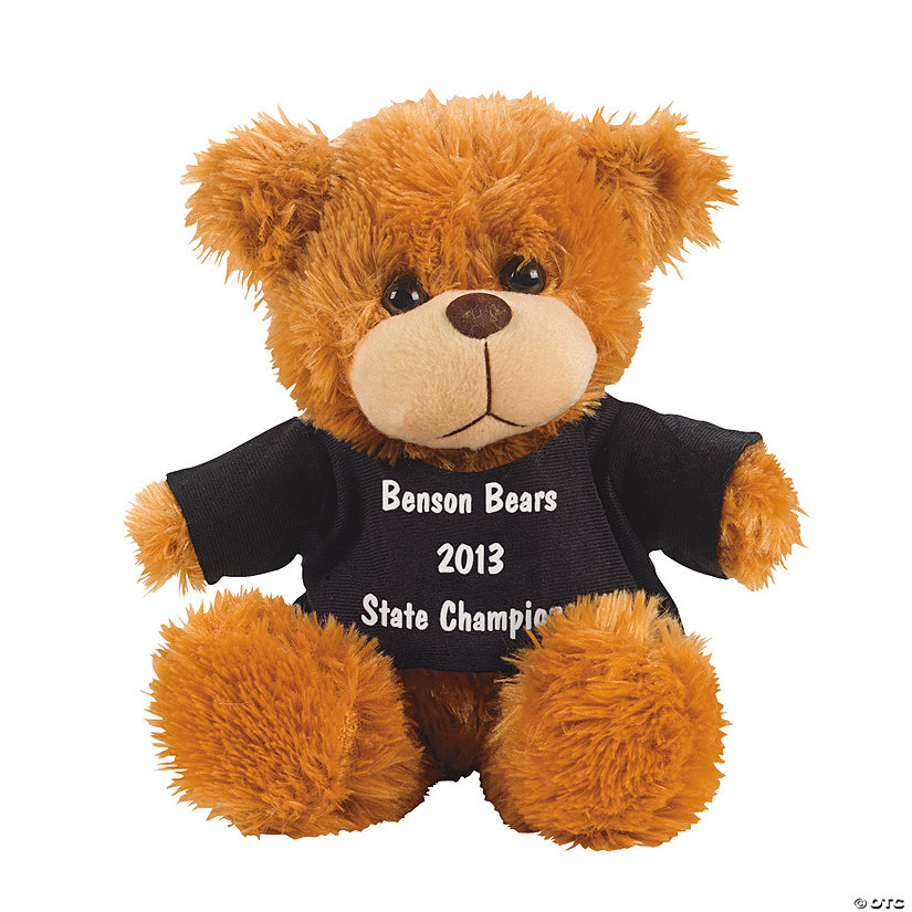 Personalized Plush Bear with Black T-Shirt Image
