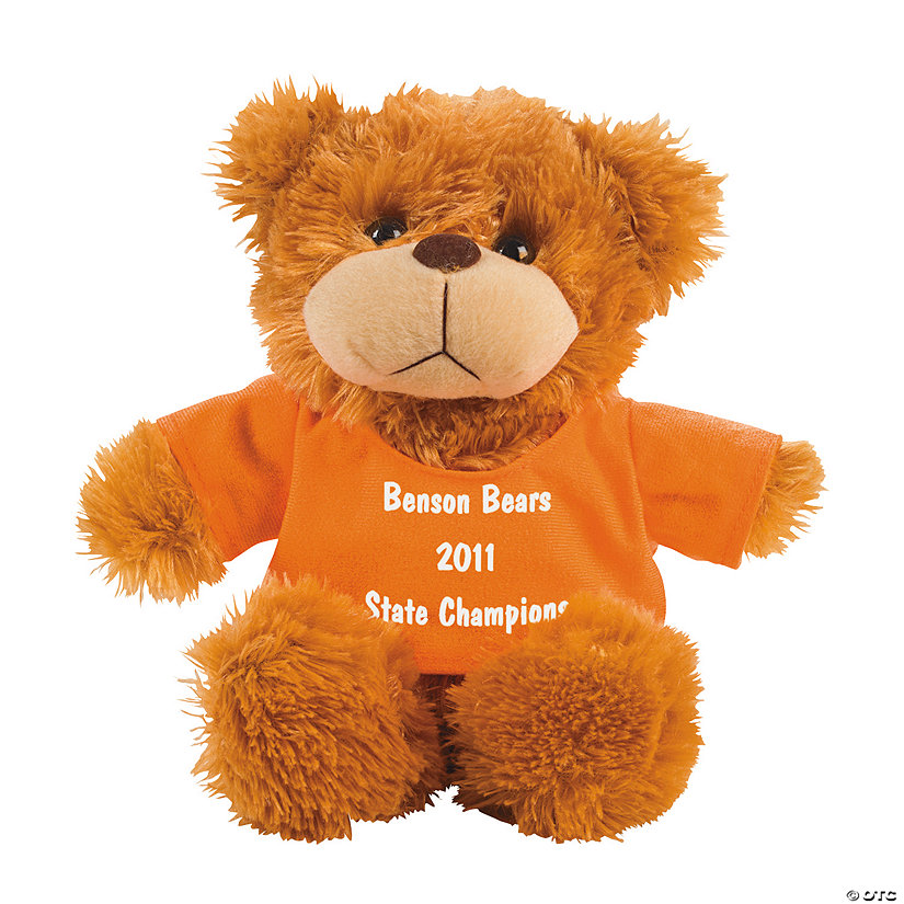 Personalized Plush Bear with Orange T-Shirt Image