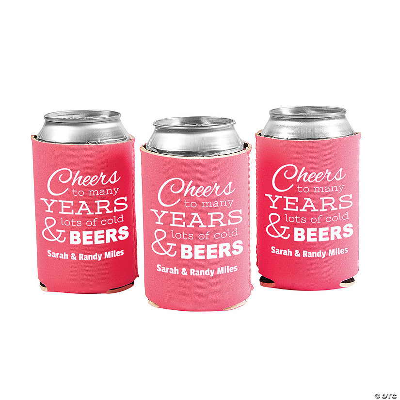 Personalized Premium Cheers to Many Years Wedding Can Coolers - 48 Pc. Image Thumbnail
