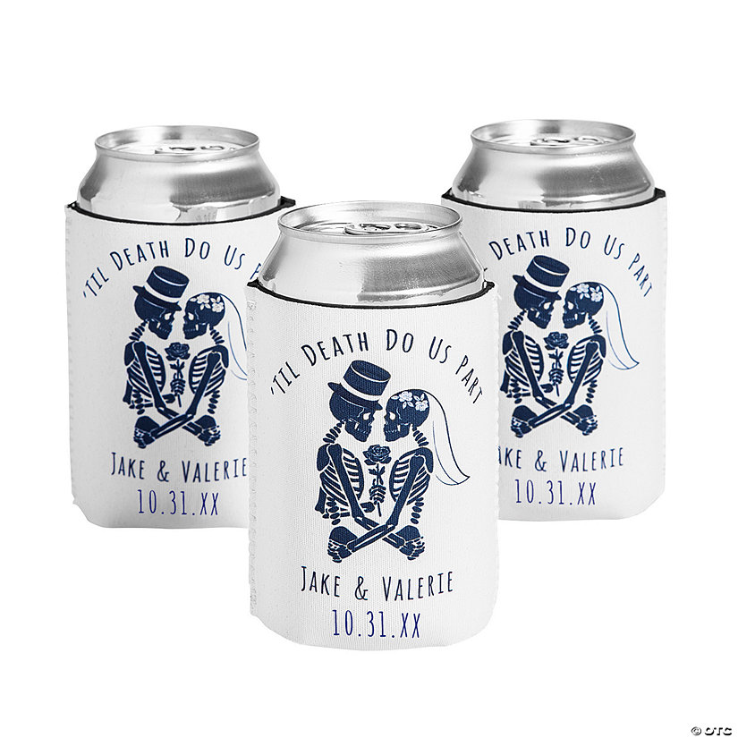 Personalized Premium Halloween Wedding Can Coolers - 12 Pc. Image Thumbnail
