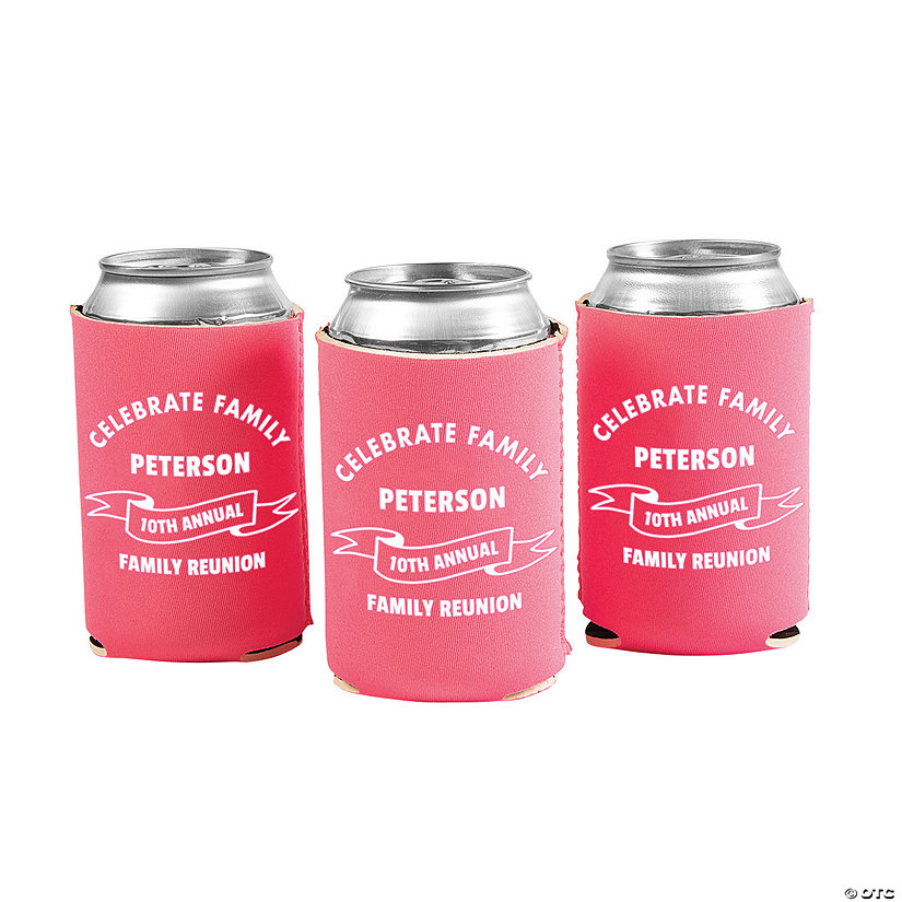 Personalized Premium Pink Family Reunion Can Coolers - 48 Pc. Image Thumbnail