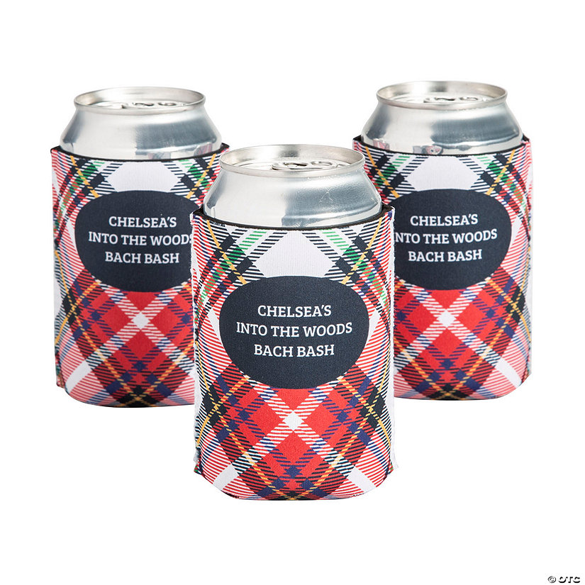 Personalized Premium Plaid Can Coolers - 12 Pc. Image Thumbnail