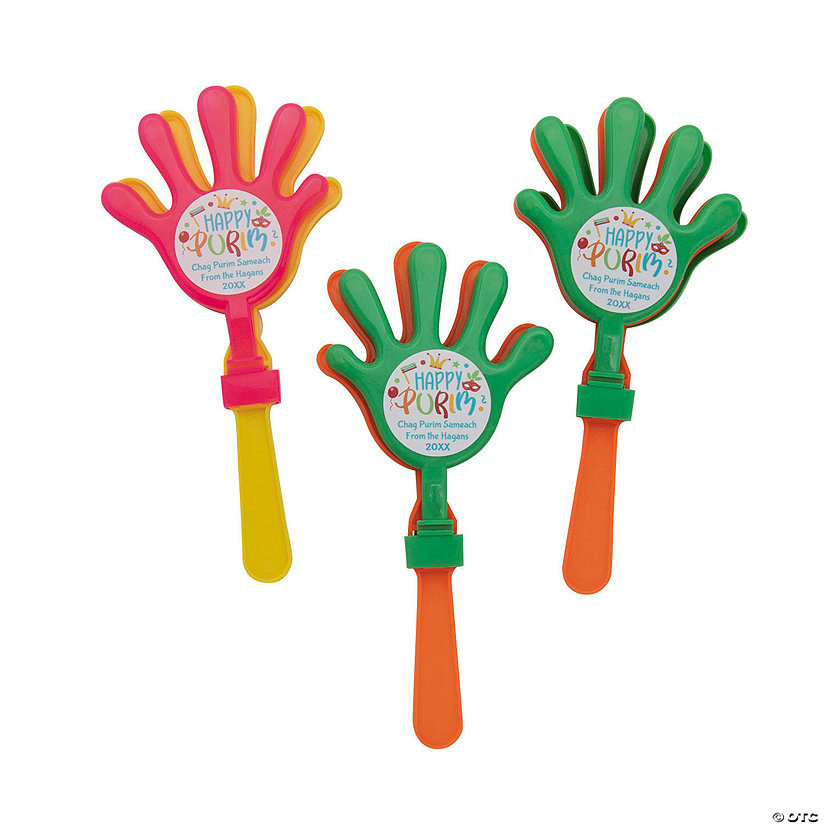 Personalized Purim Hand Clappers - 12 Pc. Image Thumbnail