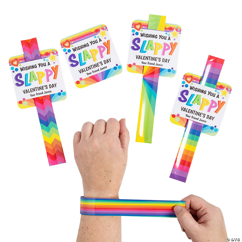 Personalized Rainbow Slap Bracelet Valentine Exchanges for 24 Image Thumbnail
