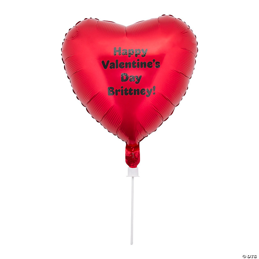 Personalized Red Heart-Shaped 18" Mylar Balloons - 12 Pc. Image
