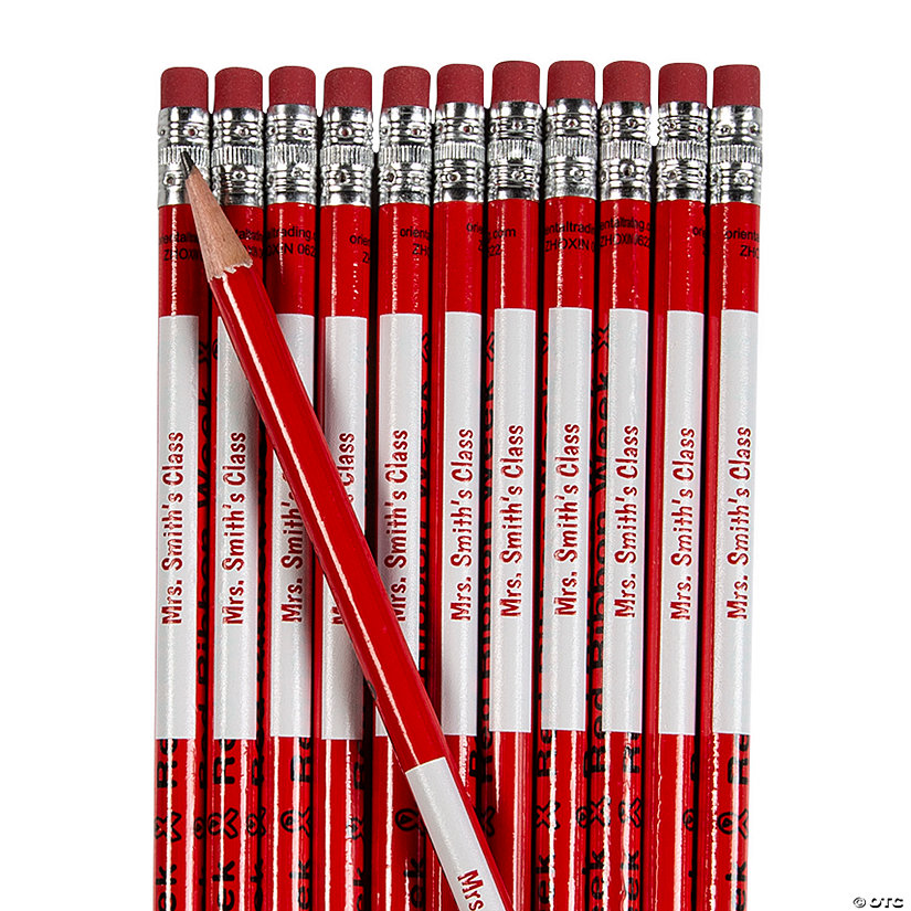 Personalized Red Ribbon Week Pencils - 24 Pc. Image Thumbnail