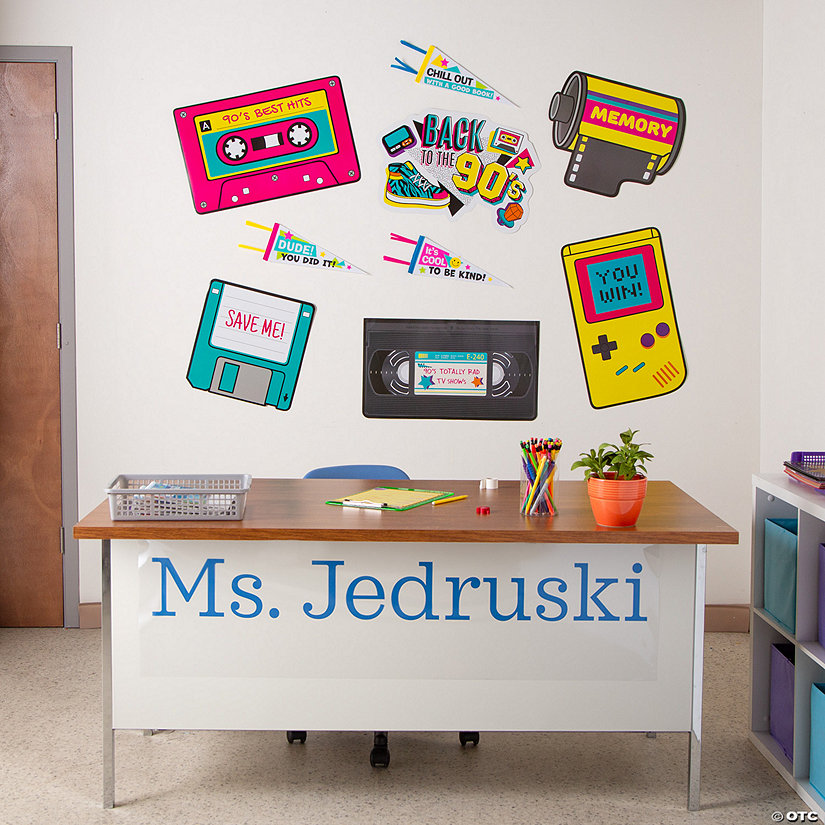 Personalized Retro Teacher Desk Decorating Kit - 13 Pc. Image