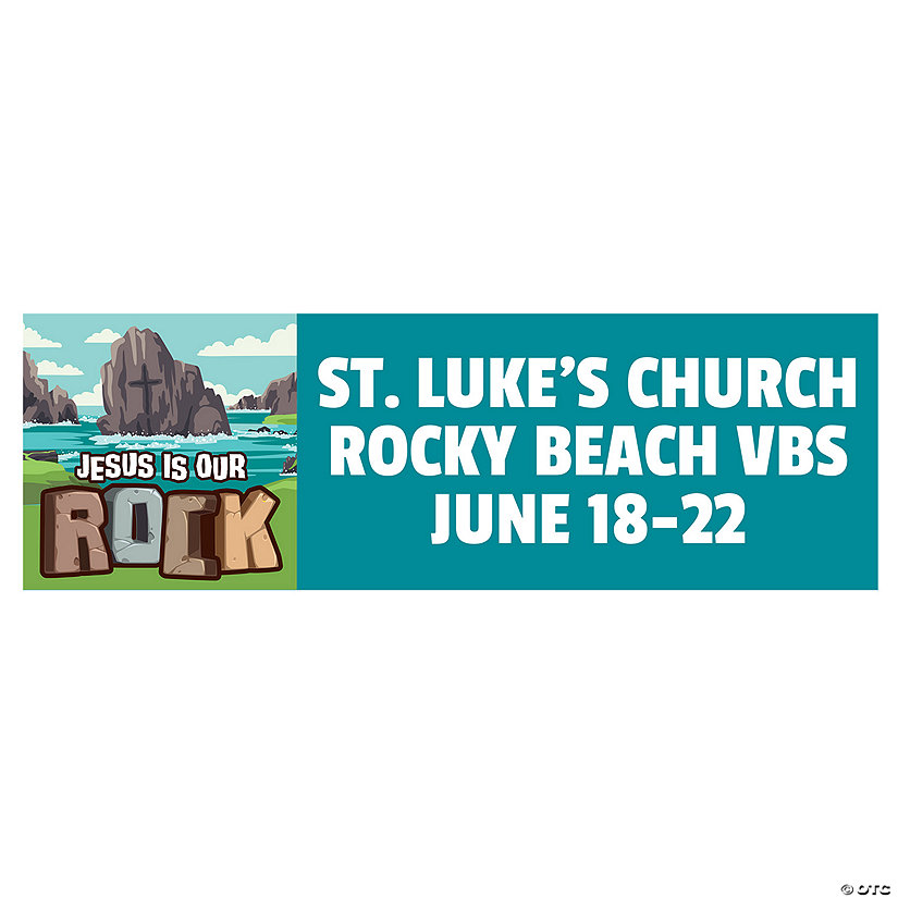 Personalized Rocky Beach VBS Banner - Large Image Thumbnail