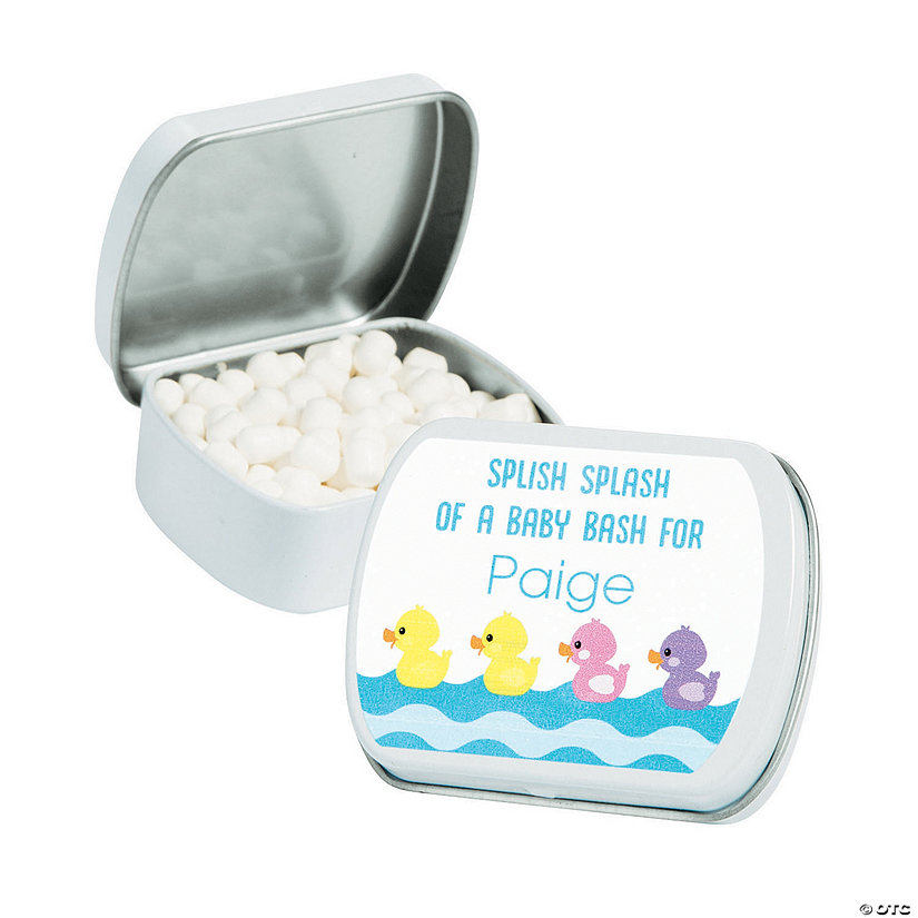 Personalized Rubber Ducky Baby Shower Mint Tins - 24 Pc. Image Thumbnail