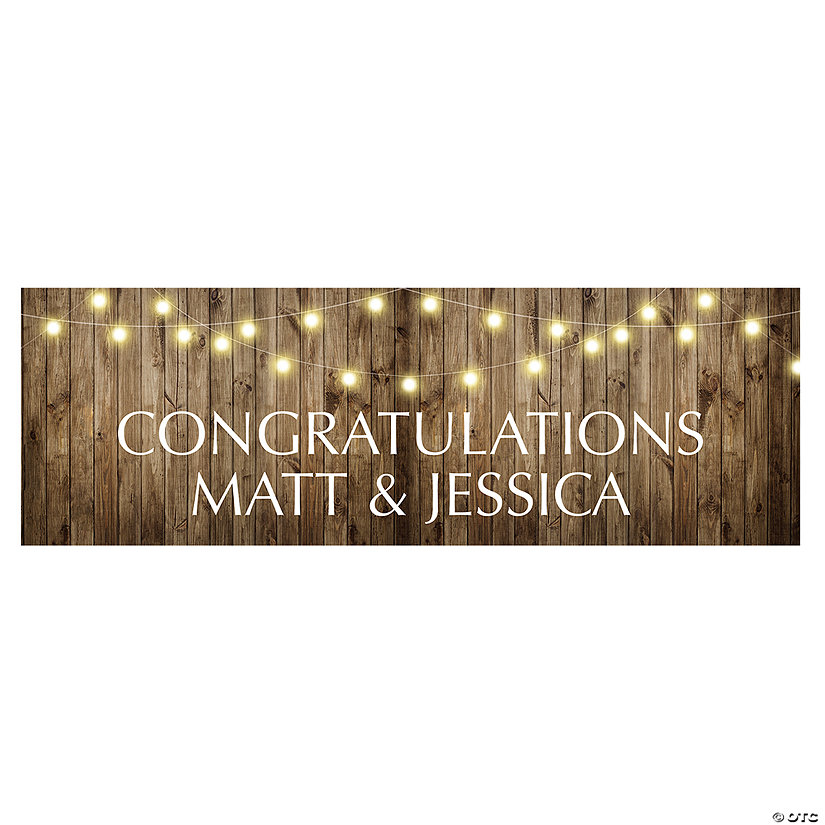 Personalized Rustic Wedding Banner - Large Image Thumbnail
