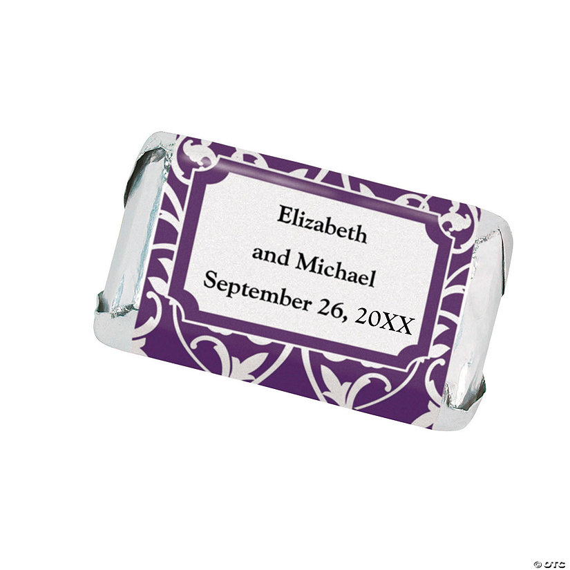 Personalized Scrollwork Mini Candy Bar Sticker Labels - 30 Pc. Image Thumbnail