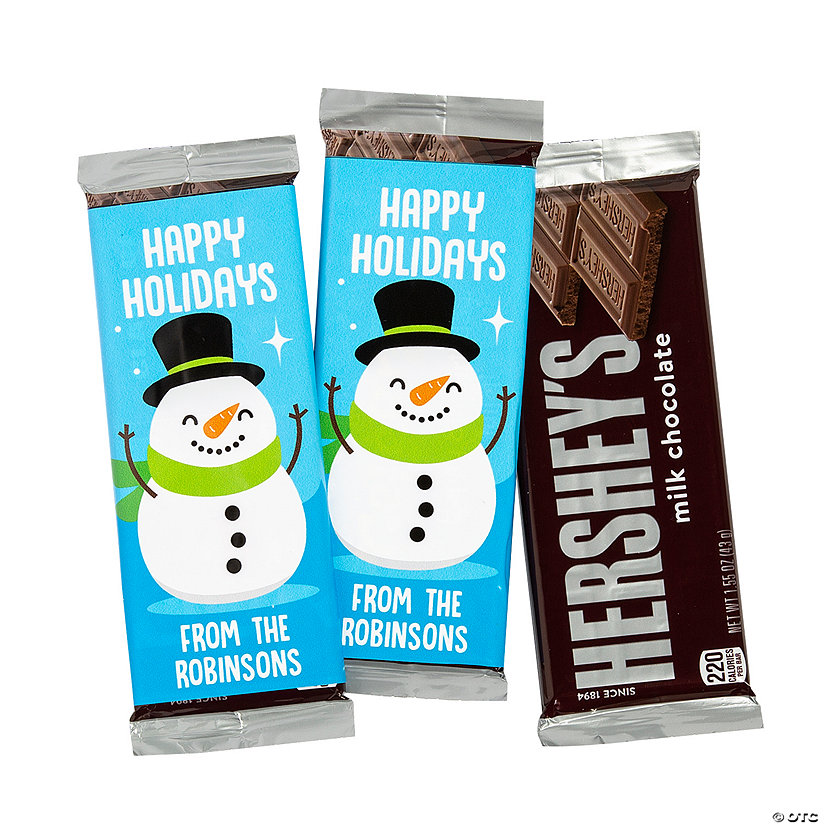 Personalized Snowman Candy Bar Labels - 12 Pc. Image Thumbnail