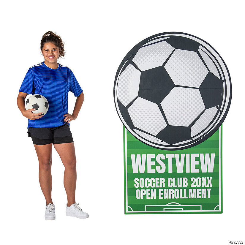 Personalized Soccer Ball Cardboard Cutout Stand-Up Image Thumbnail
