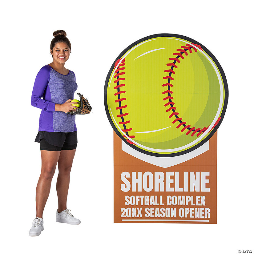 Personalized Softball Cardboard Cutout Stand-Up Image Thumbnail