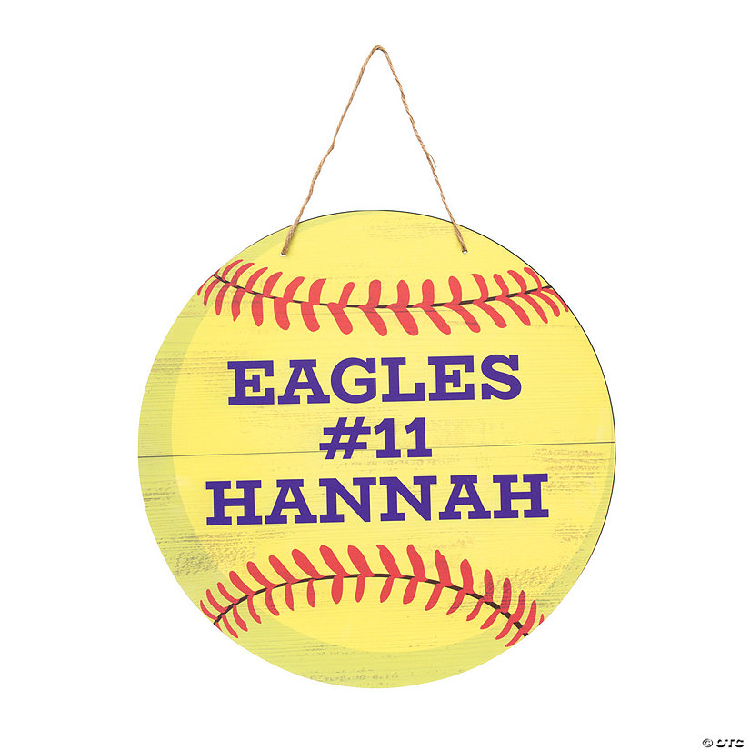 Personalized Softball Door Sign Image Thumbnail