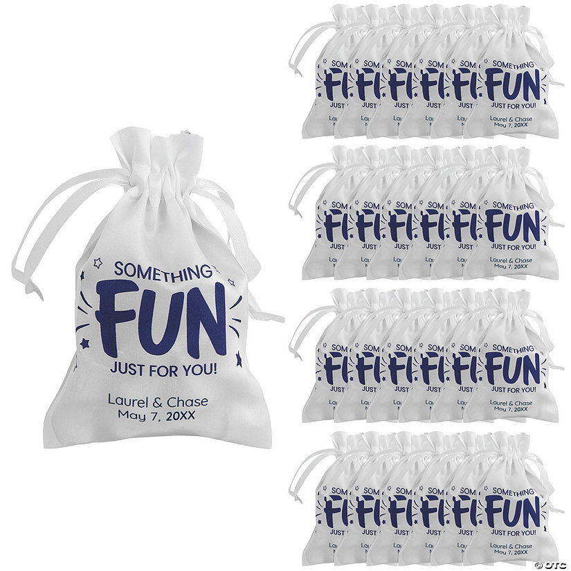 Personalized Something Fun Mini Satin Drawstring Favor Bags - 24 Pc. Image Thumbnail