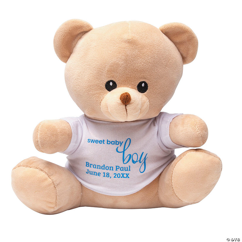 Personalized Stuffed Bear with T-Shirt - Baby Boy Image Thumbnail