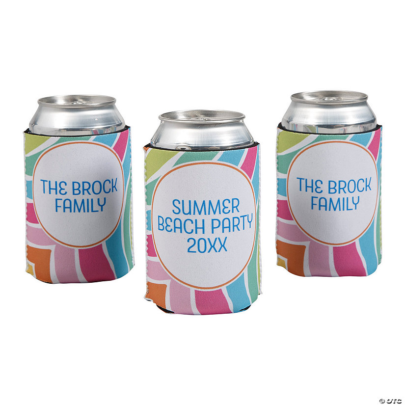 Personalized Summer Party Can Coolers - 12 Pc. Image Thumbnail