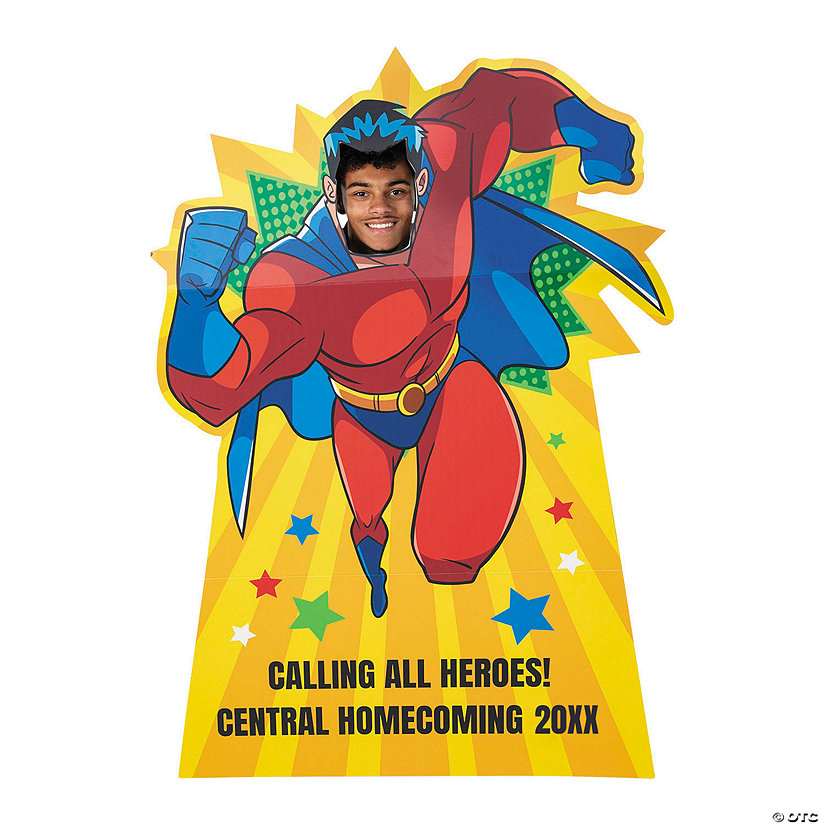 Personalized Superhero Life-Size Cardboard Cutout Stand-In Stand-Up Image Thumbnail