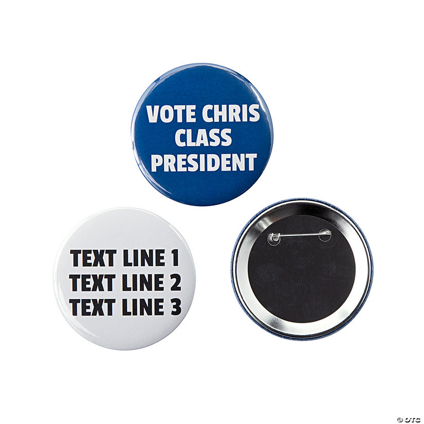 Personalized Text Buttons - 12 Pc. Image Thumbnail